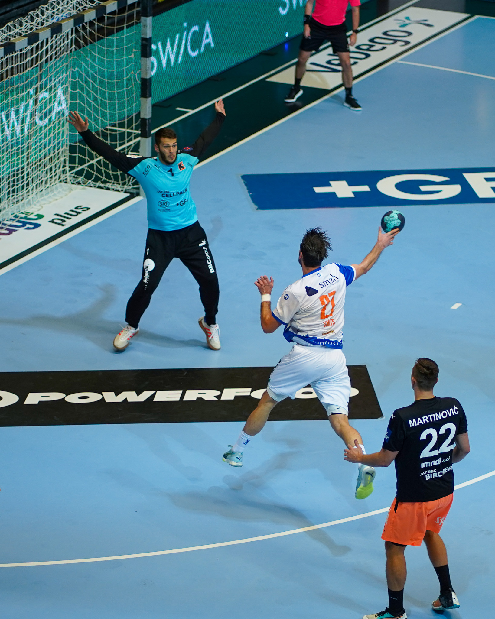 Jorn Smits, Kristian Pilipović, Quickline Handball League, GC Amicitia Zürich vs Kadetten Schaffhausen, BBC Arena